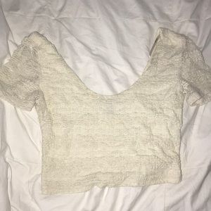 off white lacy crop top